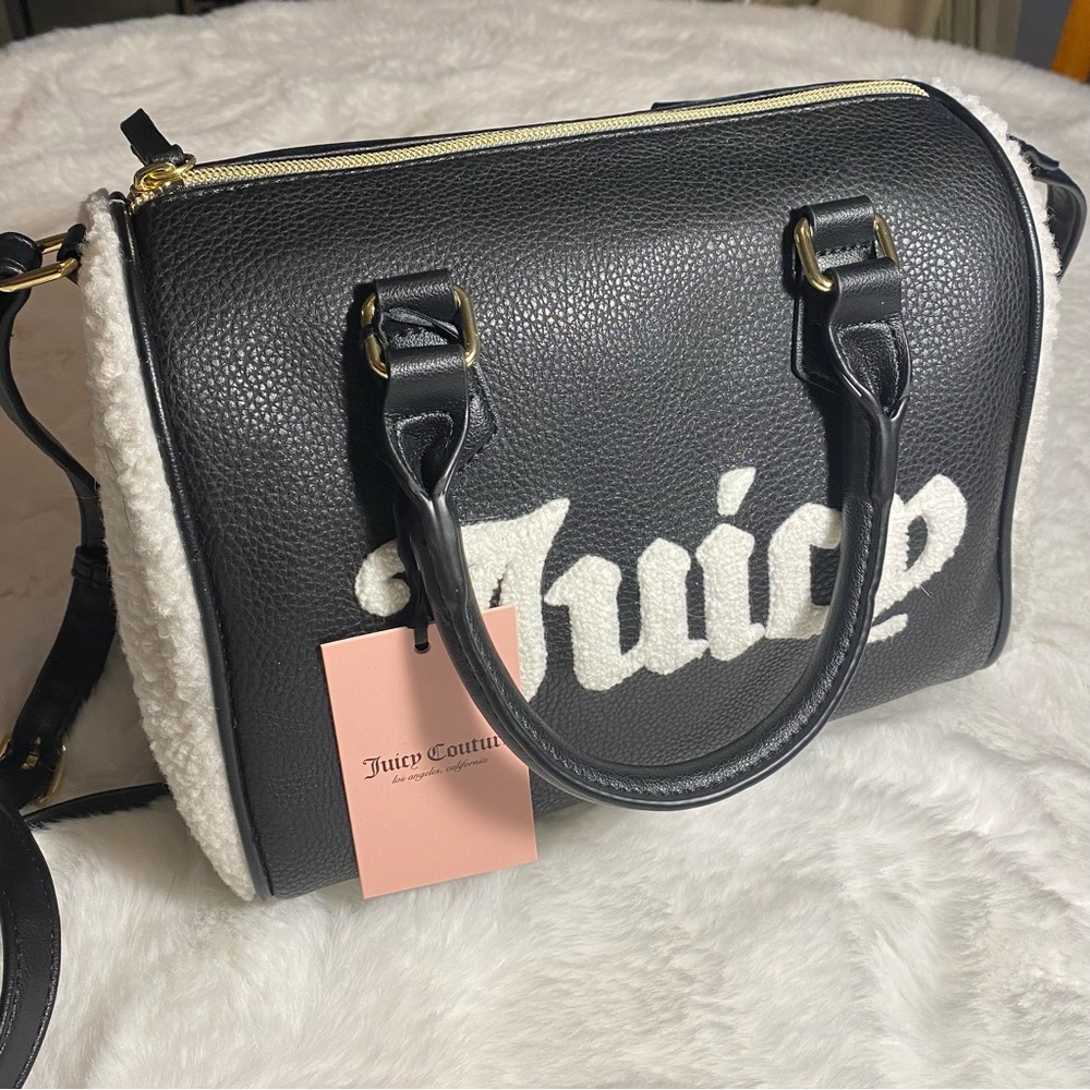 Juicy Couture Sherpa Satchel Crossbody Purse - Picture 2 of 3